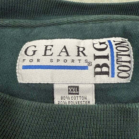 Vtg University of Denver Gear For Sports Cotton 90s Green Sweatshirt XXL Boxy - Picture 3 of 8